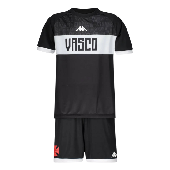 Kit Infantil Kappa CRVG Supporter 2024 Preto e Branco